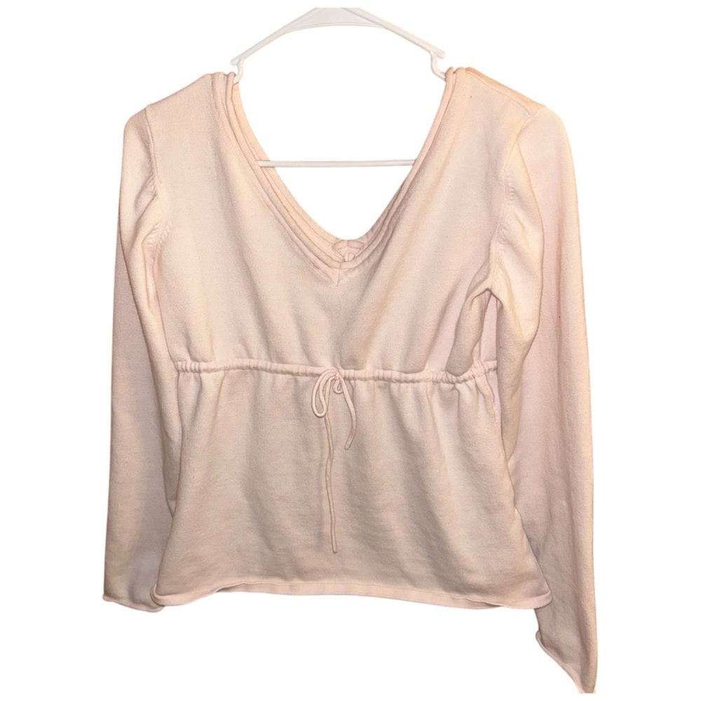 R Brand Pink V-Neck Long Sleeve Top Sz 10